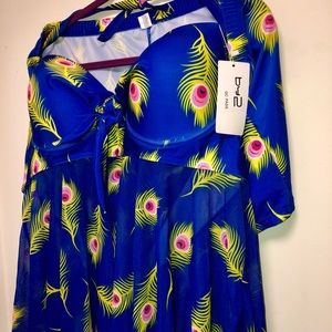 Plus size swimwear - push up tankini/boyshorts